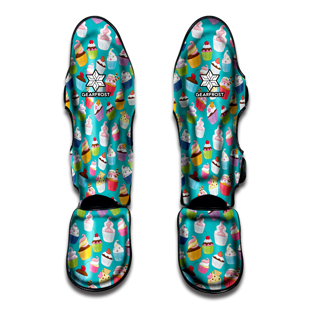 Cartoon Cupcake Pattern Print Muay Thai Shin Guard