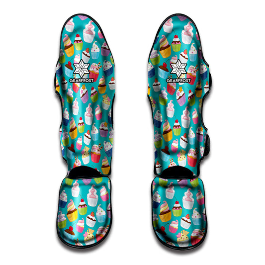 Cartoon Cupcake Pattern Print Muay Thai Shin Guard