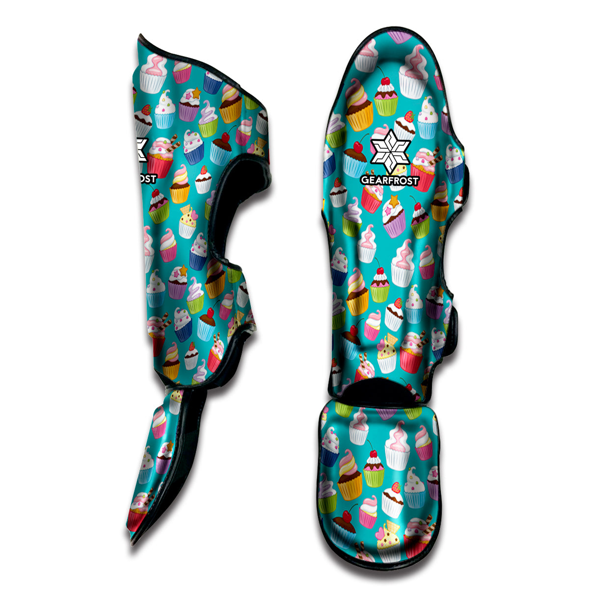 Cartoon Cupcake Pattern Print Muay Thai Shin Guard
