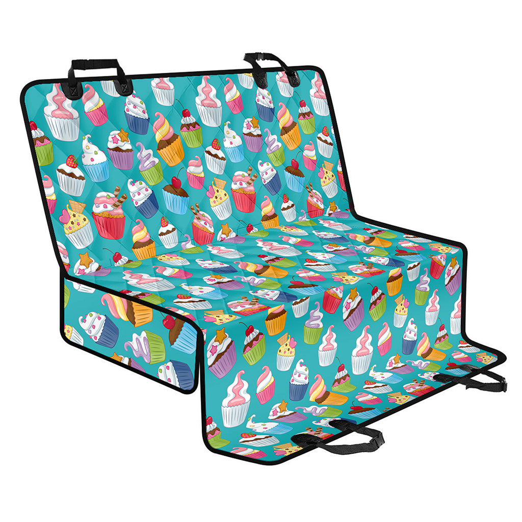 Cartoon Cupcake Pattern Print Pet Car Back Seat Cover