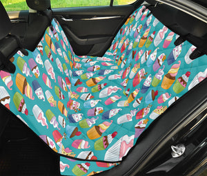 Cartoon Cupcake Pattern Print Pet Car Back Seat Cover