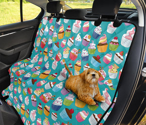 Cartoon Cupcake Pattern Print Pet Car Back Seat Cover