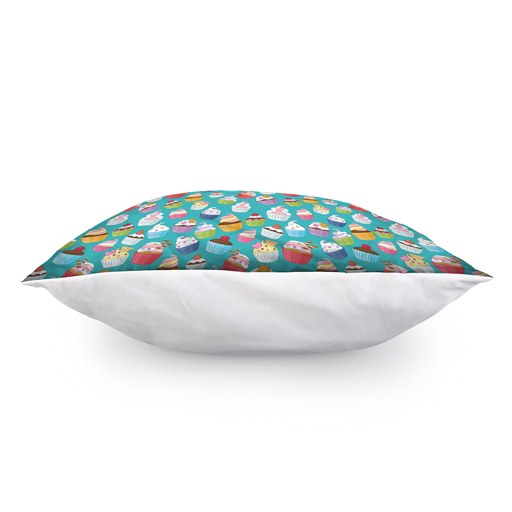 Cartoon Cupcake Pattern Print Pillow Cover