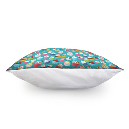 Cartoon Cupcake Pattern Print Pillow Cover