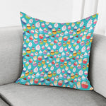 Cartoon Cupcake Pattern Print Pillow Cover