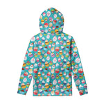 Cartoon Cupcake Pattern Print Pullover Hoodie