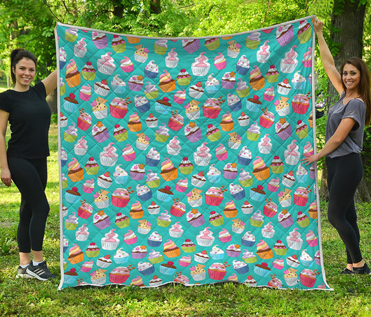 Cartoon Cupcake Pattern Print Quilt