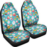 Cartoon Cupcake Pattern Print Universal Fit Car Seat Covers