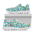 Cartoon Cupcake Pattern Print White Running Shoes