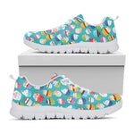 Cartoon Cupcake Pattern Print White Sneakers