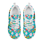 Cartoon Cupcake Pattern Print White Sneakers