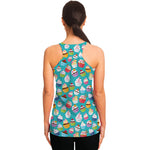 Cartoon Cupcake Pattern Print Women's Racerback Tank Top