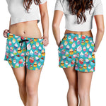 Cartoon Cupcake Pattern Print Women's Shorts