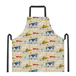 Cartoon Dairy Cow Farm Pattern Print Apron