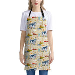 Cartoon Dairy Cow Farm Pattern Print Apron