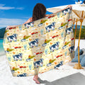 Cartoon Dairy Cow Farm Pattern Print Beach Sarong Wrap