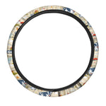 Cartoon Dairy Cow Farm Pattern Print Car Steering Wheel Cover