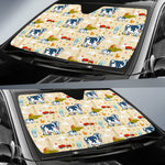 Cartoon Dairy Cow Farm Pattern Print Car Sun Shade GearFrost