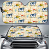 Cartoon Dairy Cow Farm Pattern Print Car Sun Shade GearFrost