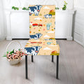 Cartoon Dairy Cow Farm Pattern Print Dining Chair Slipcover