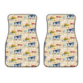 Cartoon Dairy Cow Farm Pattern Print Front Car Floor Mats