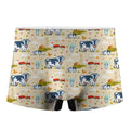 Cartoon Dairy Cow Farm Pattern Print Men's Boxer Briefs
