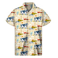 Cartoon Dairy Cow Farm Pattern Print Men's Short Sleeve Shirt