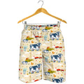 Cartoon Dairy Cow Farm Pattern Print Men's Shorts