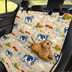 Cartoon Dairy Cow Farm Pattern Print Pet Car Back Seat Cover