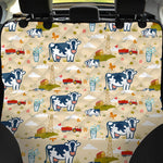 Cartoon Dairy Cow Farm Pattern Print Pet Car Back Seat Cover