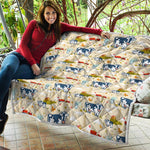 Cartoon Dairy Cow Farm Pattern Print Quilt