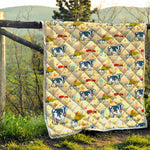 Cartoon Dairy Cow Farm Pattern Print Quilt