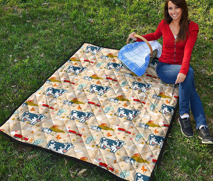 Cartoon Dairy Cow Farm Pattern Print Quilt