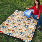 Cartoon Dairy Cow Farm Pattern Print Quilt