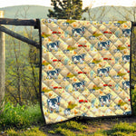 Cartoon Dairy Cow Farm Pattern Print Quilt