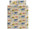 Cartoon Dairy Cow Farm Pattern Print Quilt Bed Set
