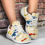 Cartoon Dairy Cow Farm Pattern Print Sport Shoes GearFrost