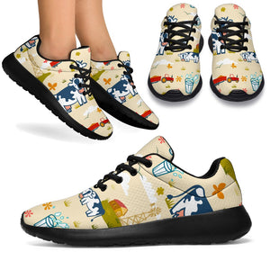 Cartoon Dairy Cow Farm Pattern Print Sport Shoes GearFrost