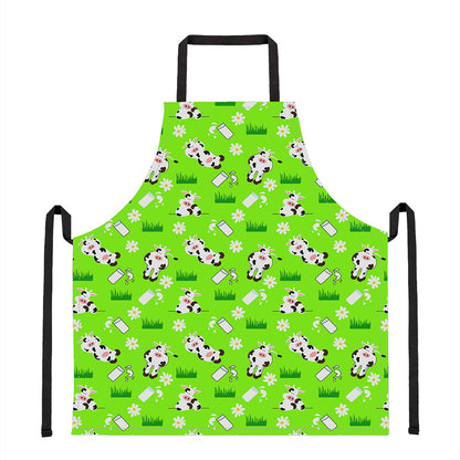 Cartoon Daisy And Cow Pattern Print Apron