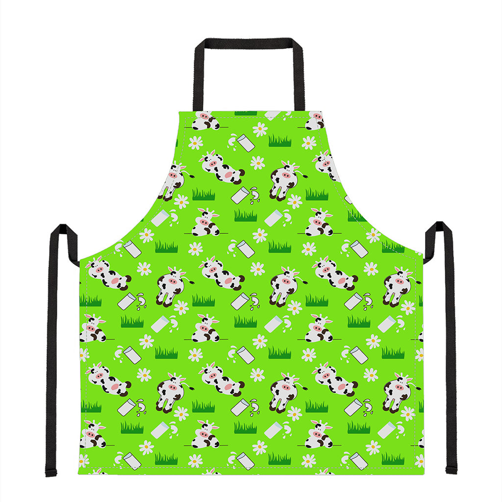 Cartoon Daisy And Cow Pattern Print Apron