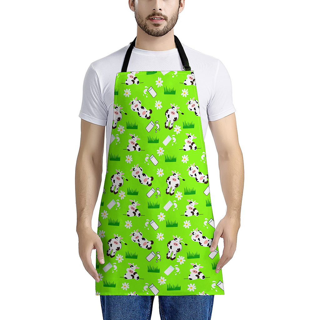 Cartoon Daisy And Cow Pattern Print Apron