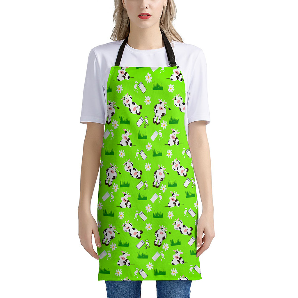 Cartoon Daisy And Cow Pattern Print Apron