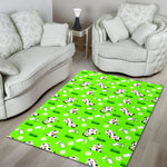 Cartoon Daisy And Cow Pattern Print Area Rug GearFrost