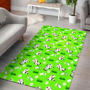 Cartoon Daisy And Cow Pattern Print Area Rug GearFrost