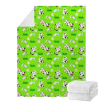 Cartoon Daisy And Cow Pattern Print Blanket
