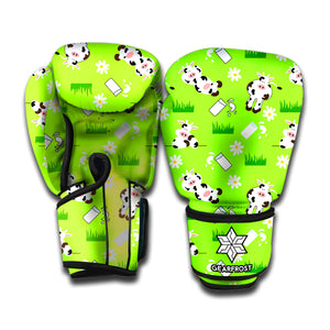 Cartoon Daisy And Cow Pattern Print Boxing Gloves