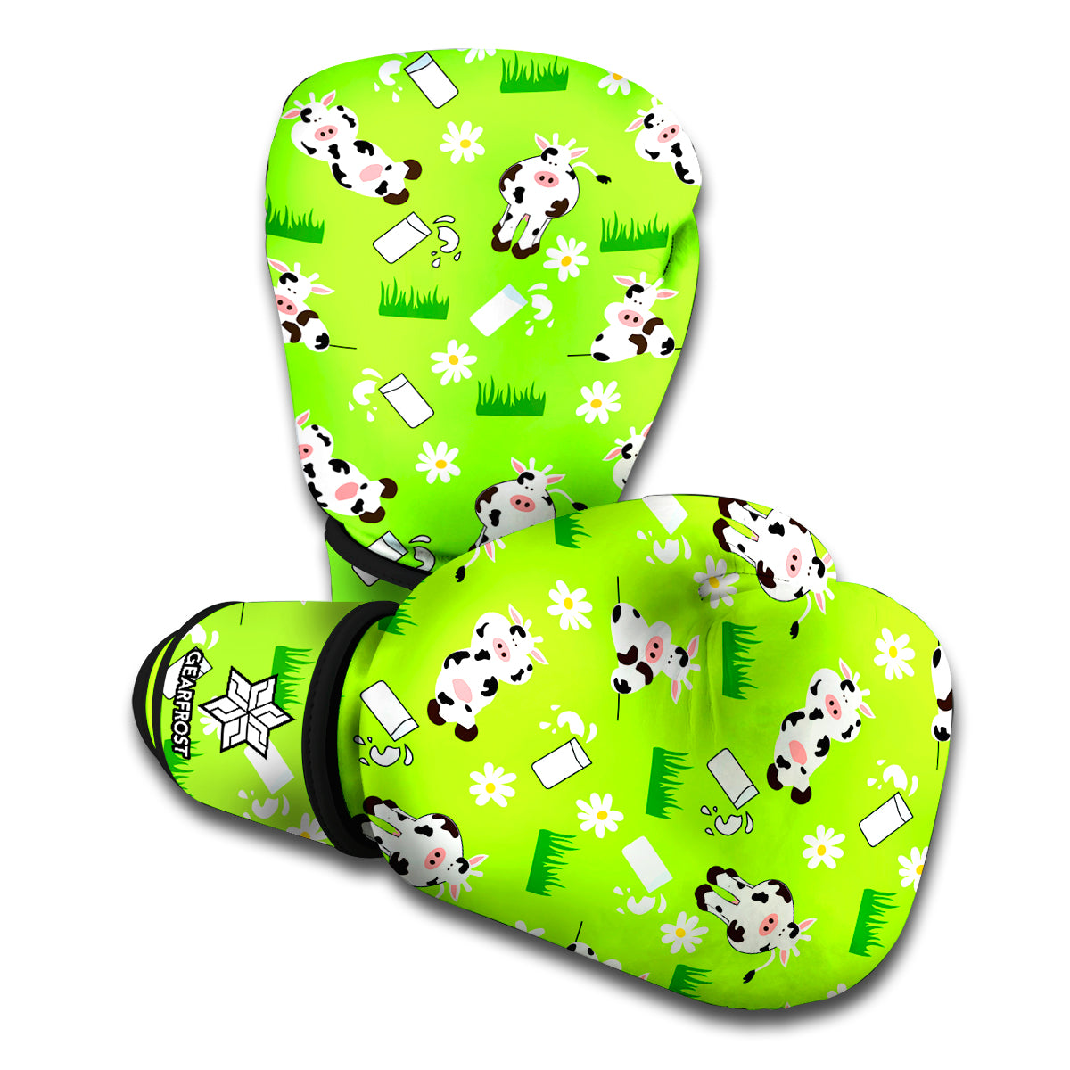 Cartoon Daisy And Cow Pattern Print Boxing Gloves