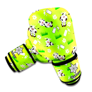 Cartoon Daisy And Cow Pattern Print Boxing Gloves