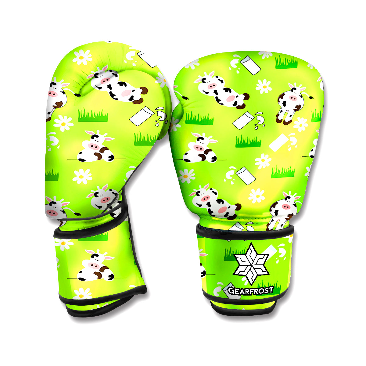 Cartoon Daisy And Cow Pattern Print Boxing Gloves