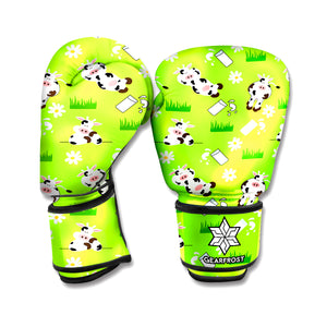 Cartoon Daisy And Cow Pattern Print Boxing Gloves